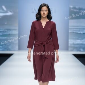 White House Black Market Elegant Maroon Dress